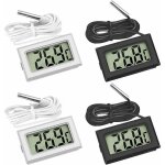 Mini digital lcd thermomtre temprature avec sonde de temprature capteur testeur , (2x noir 2x blanc)