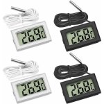 Mini digital lcd thermomtre temprature avec sonde de temprature capteur testeur , (2x noir 2x blanc)