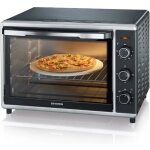Mini - four �lectrique - gato negro - 42 l - chaleur tournante - pierre � pizza - tournebroche
