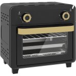 Mini four posable 10l 2 en 1 avec plaque grille de cuisson 80 �c - 230 �c �cran tactile noir