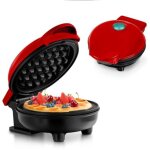 Mini gaufrier pour gaufres classiques, petit gaufrier avec antiadh�sif design r�tro pour anniversaires, ...