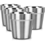 Mini gobelets en acier inoxydable, lot de 4 gobelets en m�tal, petits gobelets isothermes � double paroi ...