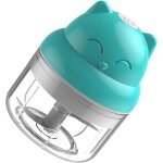 Mini hachoir �lectrique multifonction, mixeur - blender de 250 ml avec 3 lames en acier inoxydable, presse ...