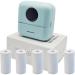 Mini imprimante portable pour photos et autocollants, compatible android et ios, bluetooth, 5 rouleaux ...