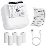 Mini imprimante, imprimante thermique portable, bluetooth imprimante photos sans encre imprimante autocollants ...