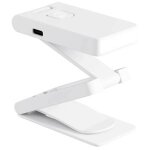 Mini lampe de bureau led pliable, lampe de table, abs, blanc