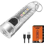 Mini lampe de poche porte - cl�s - 400 lm - led rechargeable - lampe de poche avec lumi�re lat�rale - ...