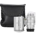 Mini loupe de poche pour microscope 60x avec lumi�re led