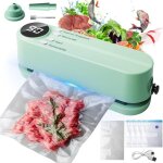 Mini machine à emballer sous vide rechargeable à 3 vitesses avec 5 sacs sous vide pour la conservation ... Mini machine à emballer sous vide rechargeable à 3 vitesses avec 5 sacs sous vide pour la conservation ...