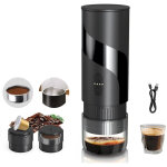 Mini machine � expresso portable rechargeable 20 bar 2in1 pour capsules au sol