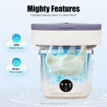 Mini machine � laver portable avec rotateur fonction lumi�re bleue, mini machine � laver 12l, petite ...