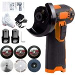 Mini meuleuse d'angle sans fil 12v 19500rpm avec 6 disques tron�onner 76mm et 2 batteries 1300mah orange ...