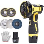 Mini meuleuse sans fil, 76mm mini disqueuse sans fil, meuleuse d'angle sans fil avec chargeur et 2 batteries, ...
