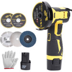 Mini meuleuse sans fil, 76mm mini disqueuse sans fil, meuleuse d'angle sans fil avec chargeur et 2 batteries, ...