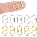 Mini mousqueton, lot de 10 fermoirs mousquetons � double ouverture, fermoir mousqueton, en acier inoxydable, ...