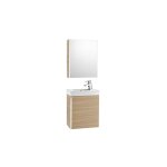 Roca - pack unik mini 450 - lave - mains + miroir + armoire - ch�ne textur�