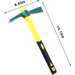 Mini pioche professionnelle - outil jardin polyvalent en acier avec manche fibre de verre, 38. 5 cm, ...