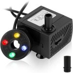 Mini pompe � eau pour aquarium 5w - pompe de bassin submersible avec 4 lampes led color�es, d�bit r�glable, ...