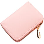 Mini porte - cartes accord�on - fermeture �clair - unisexe - rose - portable et pratique -