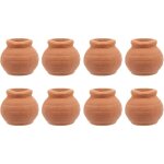 Mini pots de fleurs en argile lot de 8 pour plantes d'int�rieur, petits contenants ronds pour rebords ...