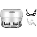 Mini presse - ail �lectrique, hachoir �lectrique avec port usb, mini robot de cuisine 100 ml, coupe - ...
