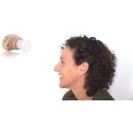 Mini proth�se auditive amplificateur 40 db � piles avec 3 bouchons en silicone