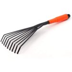 Mini r�teau de jardin de 16 pouces avec 9 griffes, outil de jardinage professionnel - ensoleill�