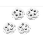 Mini roulettes pour meubles. 4 roulettes � 5 billes chacune, capacit� de charge de 300 kg, avec adh�sif ...