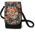 Mini sac hippie, sac bandouli�re ethnique boh�me, sac hobo en toile pour femme avec bandouli�re ajustable, ...