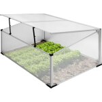 Ecd germany mini serre de jardin sans fond � 2 trappes 100x60x40 cm en polycarbonate transparent ch�ssis ...