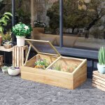 Mini serre de jardin serre pour semis dim. 100l x 50l x 36h cm toit 2 pans ouvrables s�paremment panneaux ...