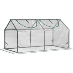 Outsunny - mini serre de jardin serre  tomates 120 x 60 x 60 cm 2 fentres zippes enroulables acier ...