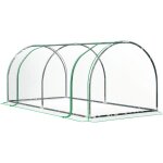 Mini serre de jardin transparente - b�che pvc renforc�e, armature acier, 2l x 1l x 0. 8h m, porte zipp�e ...