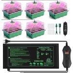 Mini serre avec lampe pour plantes tapis chauffant, 5 pi�ces mini serre pour semis avec thermostat luminosit� ...