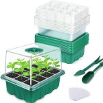 Mini serre pour plantes, 10 pi�ces 120 cellules int�rieure plateau semis avec couvercles rehauss�s, bac ...