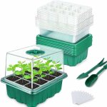 Mini serre pour plantes, 10 pices 120 cellules intrieure plateau semis avec couvercles rehausss, bac ...