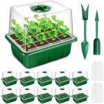 Mini serre pour plantes, 10 pi�ces 120 cellules int�rieure plateau semis avec couvercles rehauss�s, bac ...