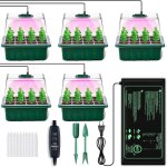 Mini serre pour plantes, 5 pi�ces bac � semis avec tapis chauffants, contr�leur de minuterie luminosit� ...