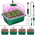 Mini serre pour plantes avec lampe, 4 pi�ces serre semis de culture avec contr�leur de synchronisation ...