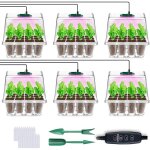 Mini serre pour plantes avec lampes de culture, 6 pi�ces bac � semis avec contr�leur de minuterie de ...