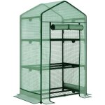 Mini - serre, serre � semis avec b�che et 3 �tag�res, porte enroulable, potager