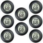 Mini thermom�tre lcd 2 en 1 et hygrom�tre pour int�rieur et ext�rieur, serre, cave, noir rond, 8 pi�ces ...