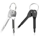 Mini tournevis portable pour porte - cl�s edc multifonction, tournevis plat et cruciforme, outil de survie ...