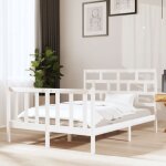Minkurow - cadre de lit blanc bois de pin massif 140x190 cm Minkurow - cadre de lit blanc bois de pin massif 140x190 cm