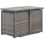 Minkurow ? ensemble table et chaises de jardin 7pcs ? r�sine tress�e gris ? coussins �pais amovibles ...