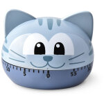 Minuteur de cuisine design chat abs, acier grey