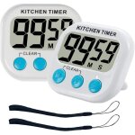 Minuteur de cuisine, minuteries magn�tiques num�riques avec alarme forte et grand �cran lcd, 2 pi�ces ...