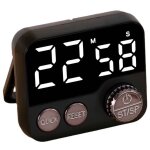 Minuteur de cuisine num�rique avec grand �cran led, bouton rotatif, conception magn�tique et support ...