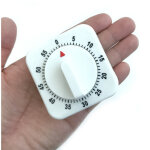 Minuteur m�canique 60 min cuisson - alarme sonore sans pile - blanc compact 6. 9cm - gestion temps cuisine ...