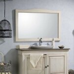 Byca - miroir salle de bain - 140 cm en acacia blanc vieilli - garriguo